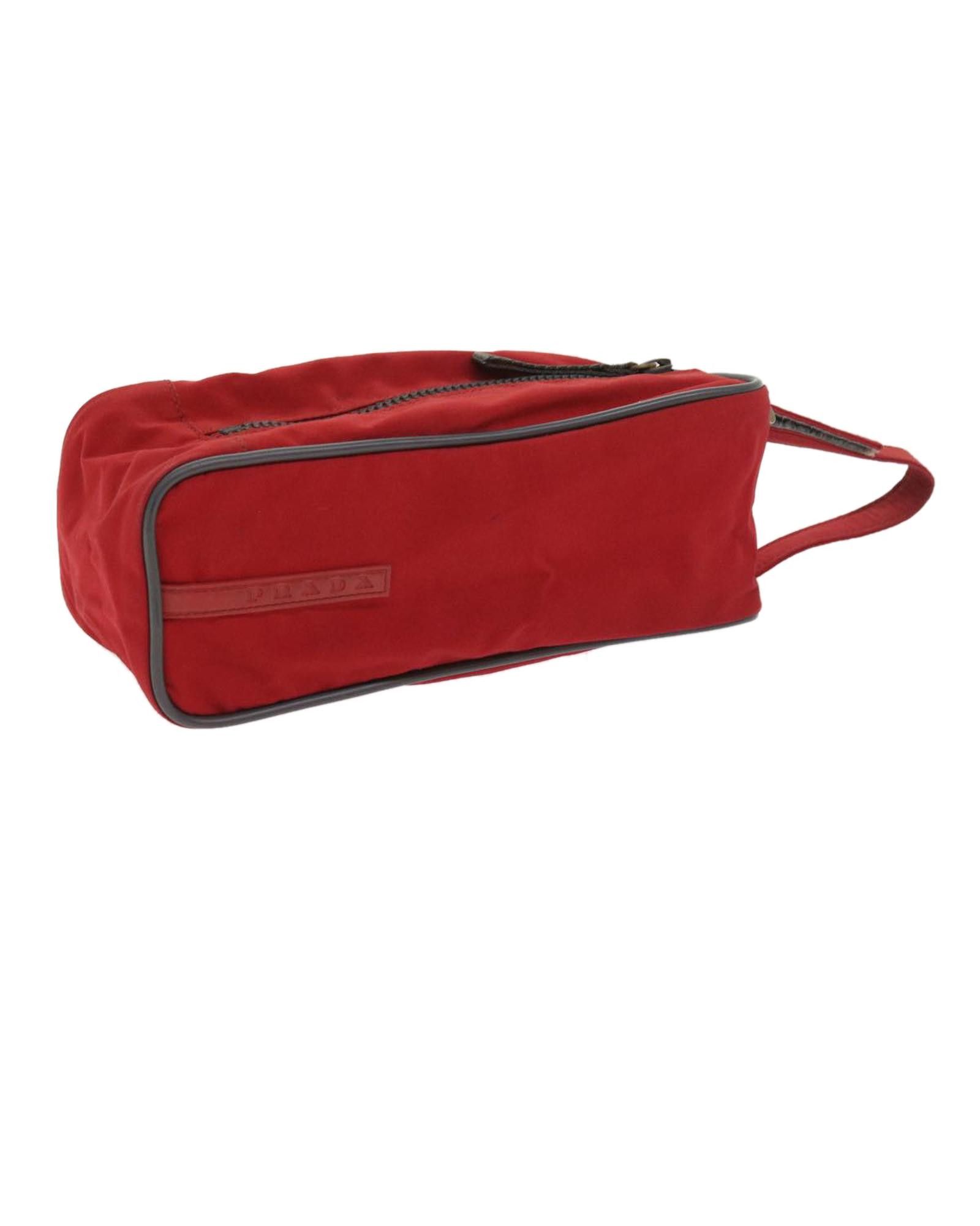 image of Prada Elegant Red Synthetic Bag With Practical Design By Renowned Luxury Brand, Women's