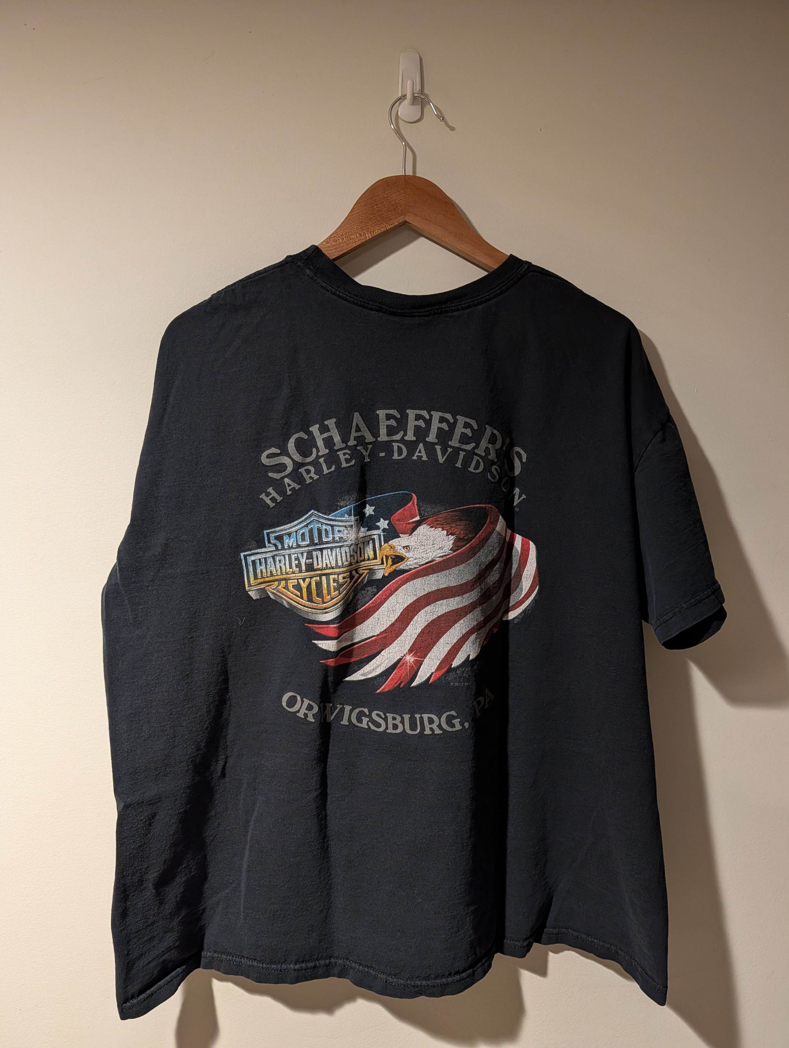 Harley Davidson Vintage 2012 Harley Davidson Ride Free Eagle Motor T-Shirt Size US XXL / EU 58 / 5 - 7 Thumbnail