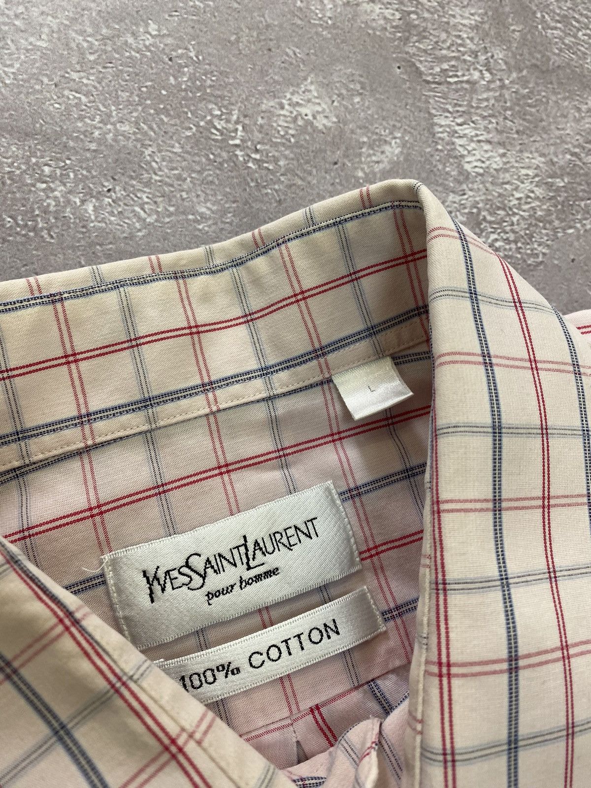 Yves Saint Laurent Vintage YSL Long Sleeve Checkered Shirt Size L Size US L / EU 52-54 / 3 - 8 Thumbnail