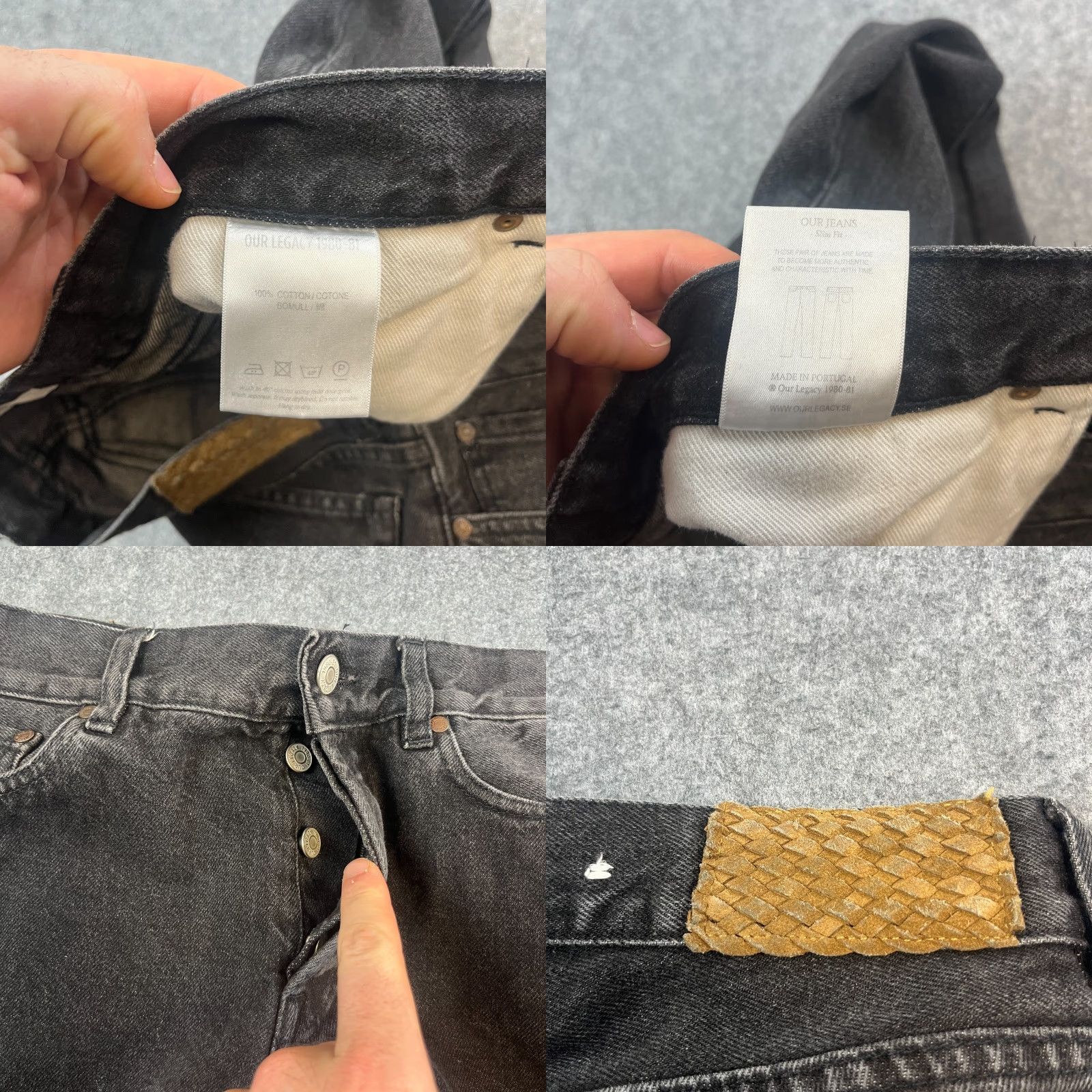Our Legacy OUR LEGACY Jeans Regular Tapered 31 32 Dark Wash Black Fade Mens Denim 5-Pocket Pockets Button Closure Size 31 Regular Rise Mid Cotton Vintage No Size US 31 - 8 Thumbnail