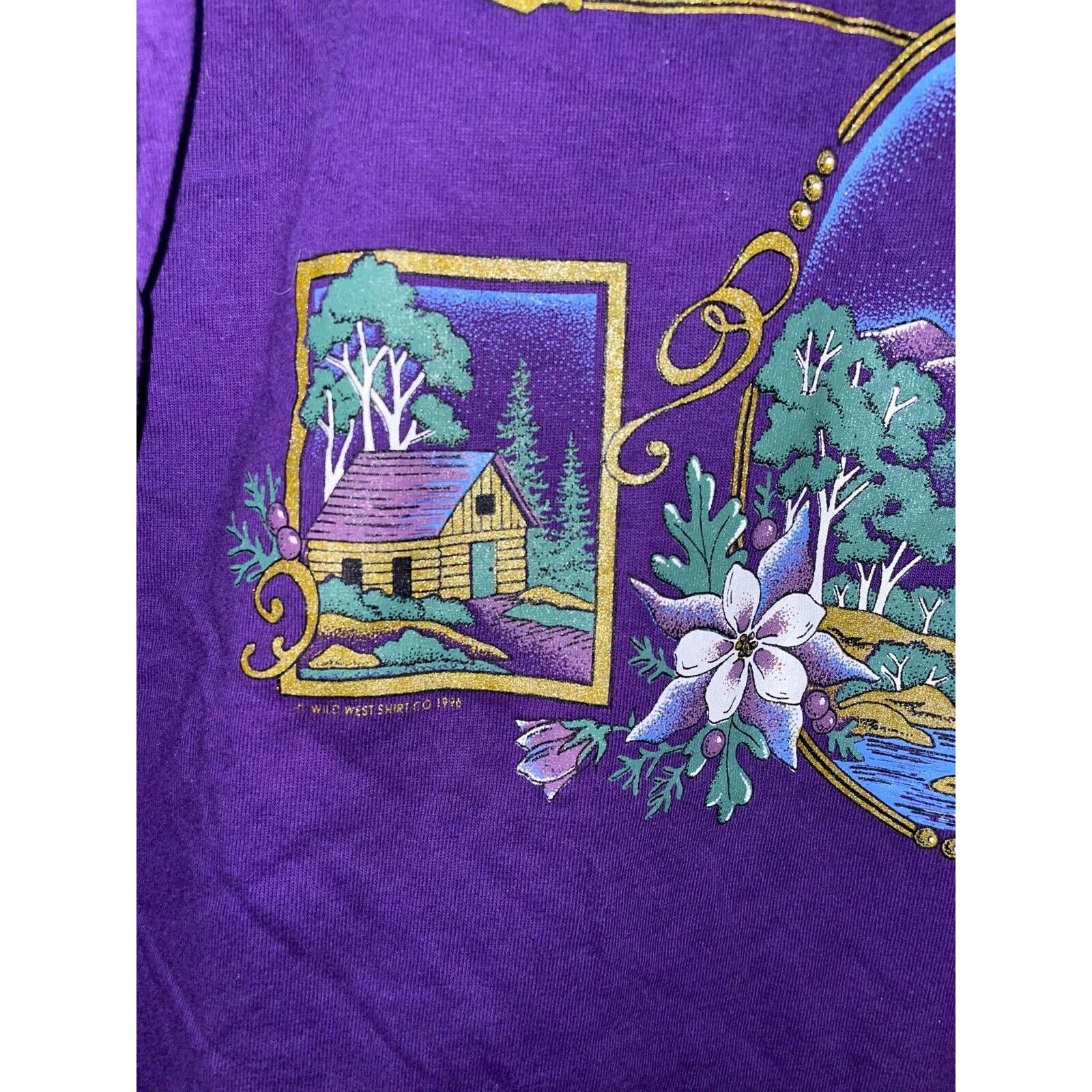 Jerzees Vintage Virginia Shirt Mountains Purple Tee VTG 90s Large Size US L / EU 52-54 / 3 - 3 Thumbnail