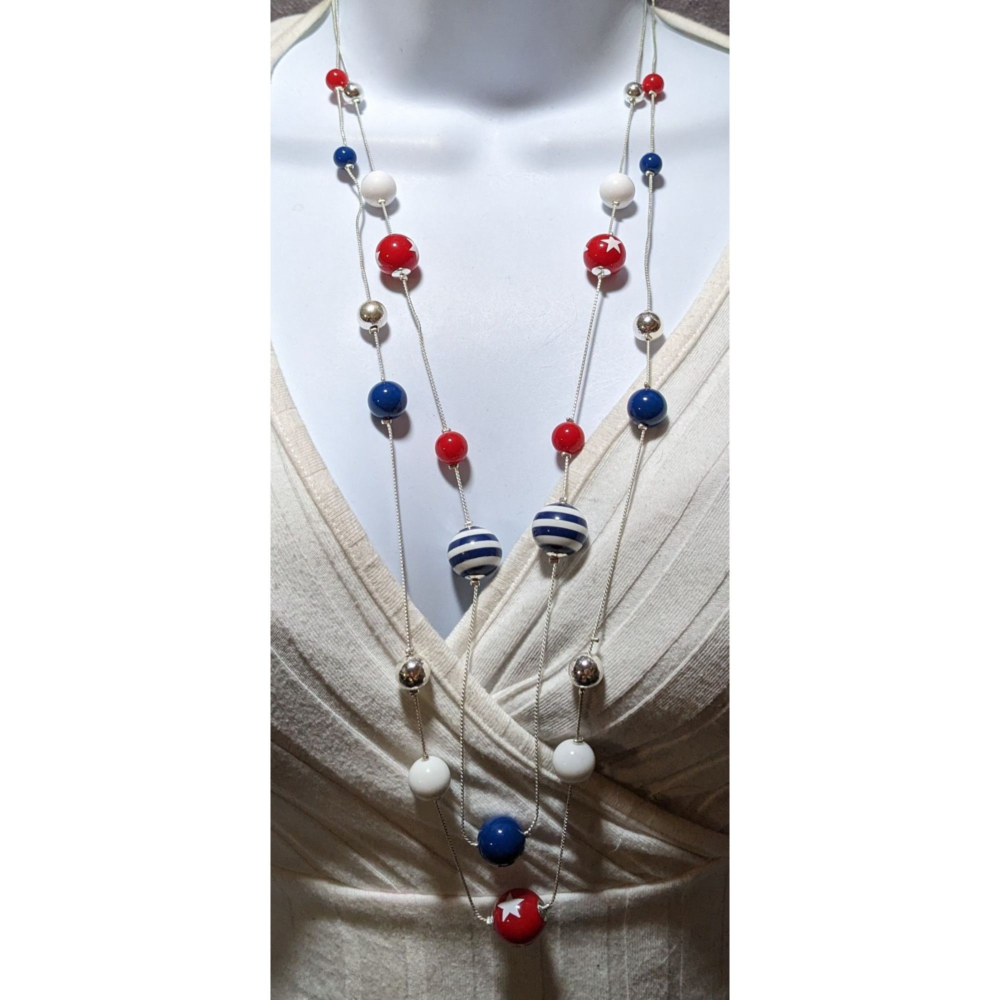 Other Patriotic Bubblegum Bead Necklace Size ONE SIZE - 4 Thumbnail