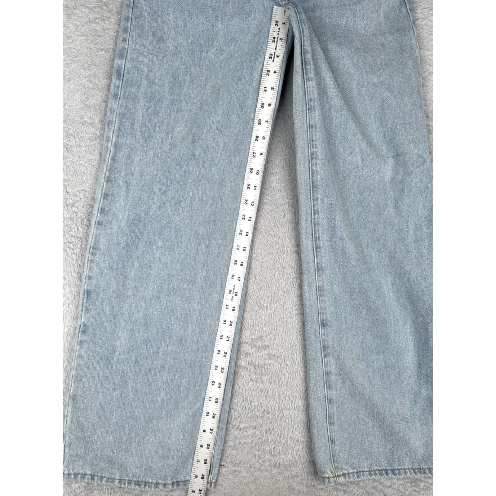 Vintage Edikted Jeans Womens Blue Denim Wide Leg Mid Rise Cotton 28x31 5-Pocket Distressed Medium Wash Western Size 28" / US 6 / IT 42 - 7 Thumbnail