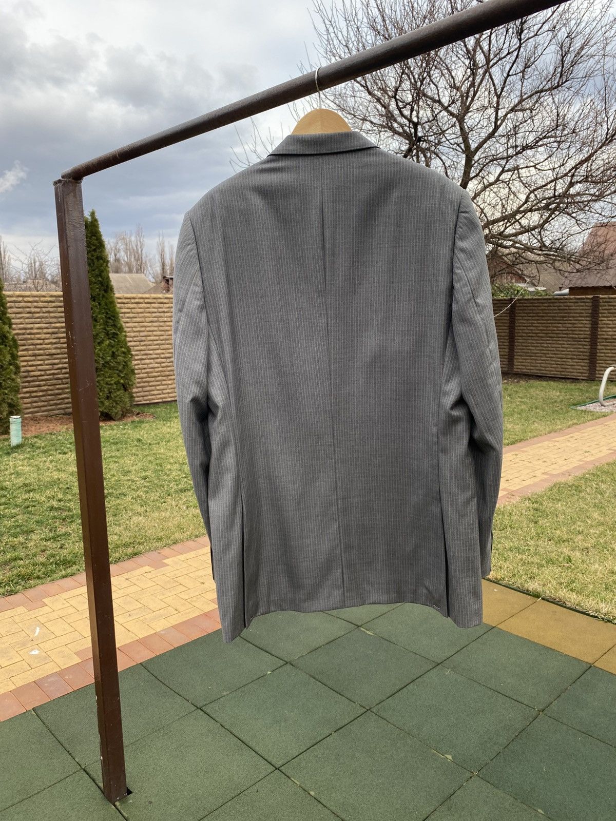 Aquascutum Aquascutum London Grey Pinstripe Blazer 100% Wool Size L NWT Size 46L - 6 Thumbnail