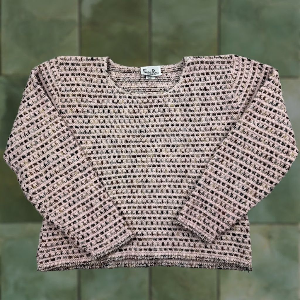Vintage VINTAGE Reba Rose Sweater Womens Small Pink 80s USA Pullover Knits Cotton Long Sleeve Round Neck Womens Size S / US 4 / IT 40 - 1 Thumbnail