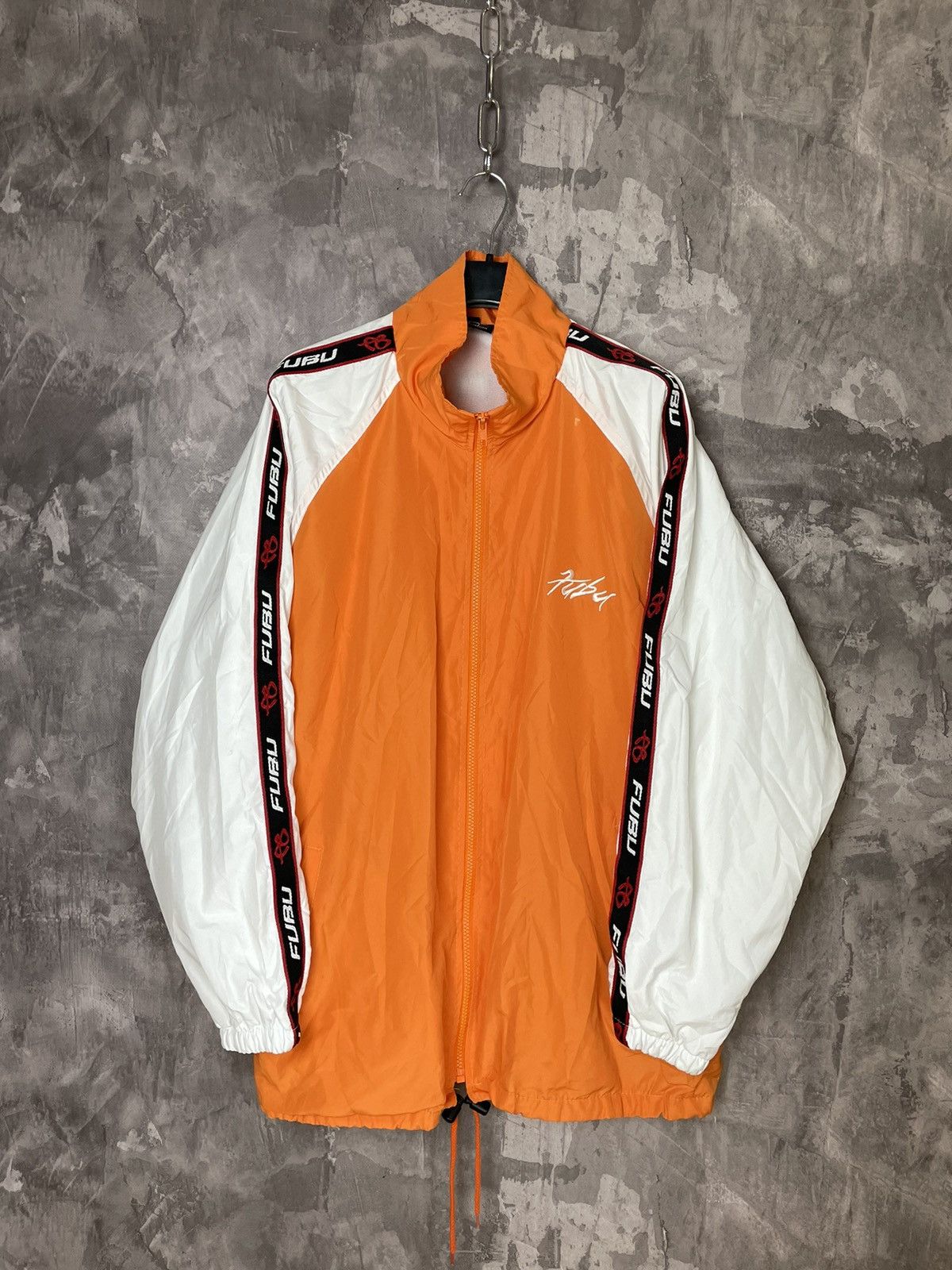 Designer × Fubu × Vintage FUBU SPORTS JACKET OVERSIZED NYLON SIZE L ORANGE Size US L / EU 52-54 / 3 - 8 Thumbnail