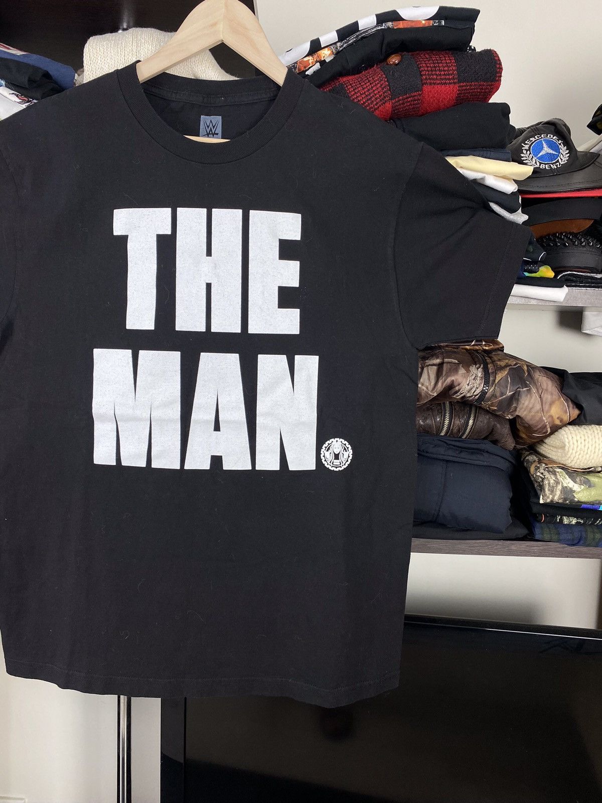Other × Vintage × WWE Vintage THE MAN WWE Wrestling Black TEE Size US L / EU 52-54 / 3 - 4 Thumbnail