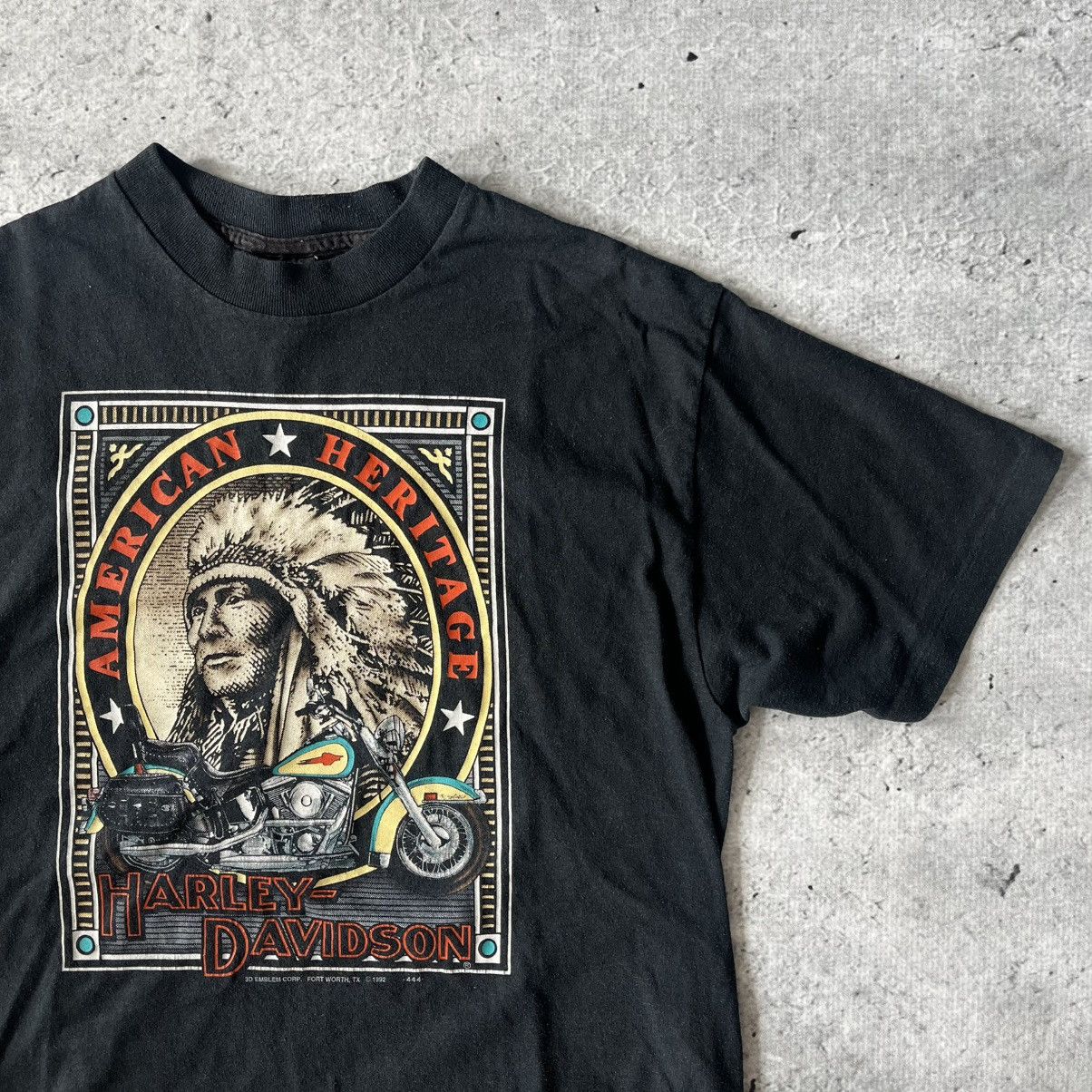 Harley Davidson × Vintage Harley Davidson american heritage tee 1992 90s vintage usa Size US L / EU 52-54 / 3 - 3 Thumbnail