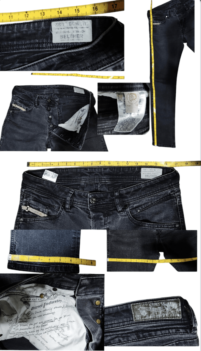 Diesel DIESEL BELTHER Button Down Reg Slim Tapered Black Stretch Size US 33 - 4 Thumbnail