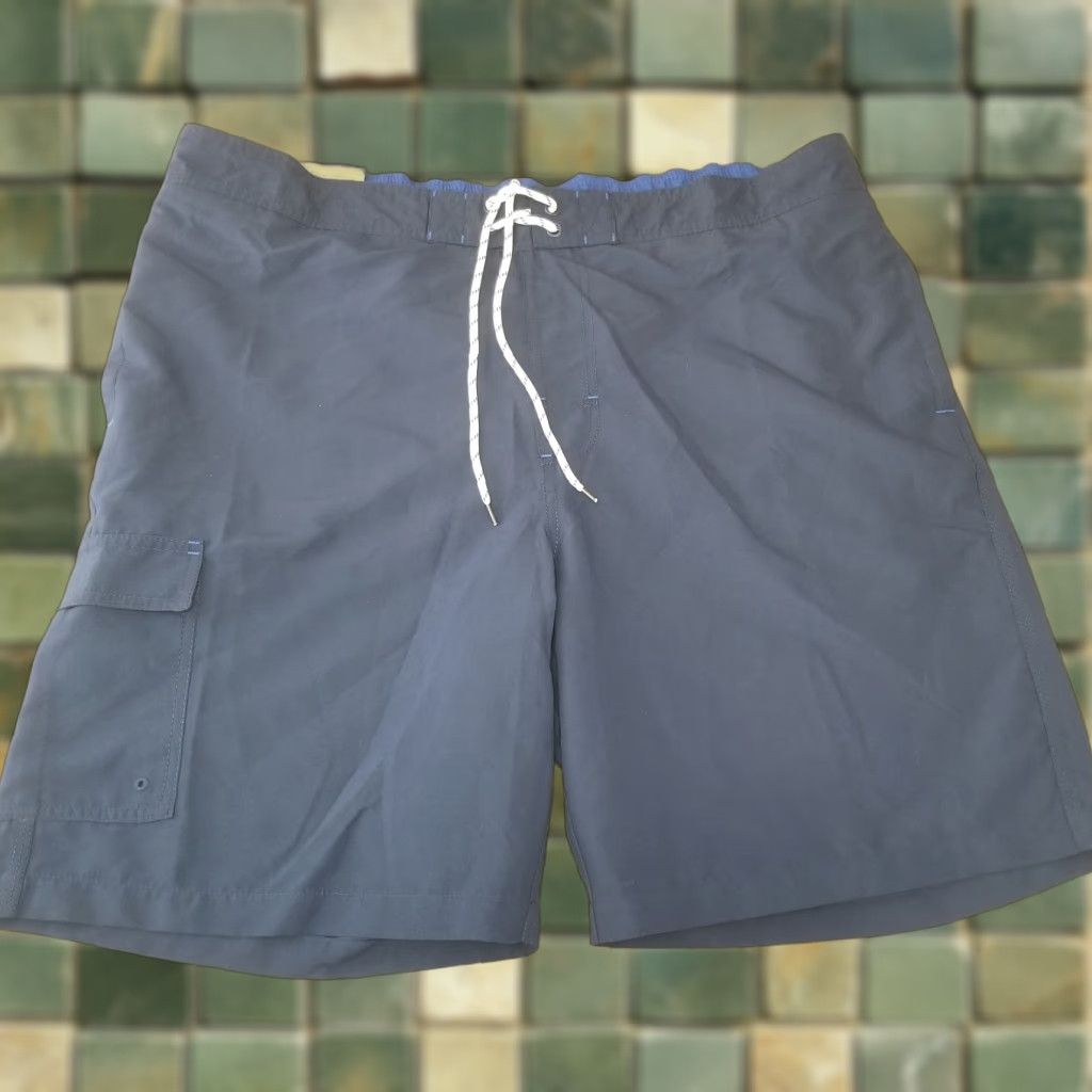 Vintage Goodfellow Mens XL Blue Board Shorts Swimming Trunks Quick Dry Pockets Drawstring Size US 36 / EU 52 - 1 Thumbnail