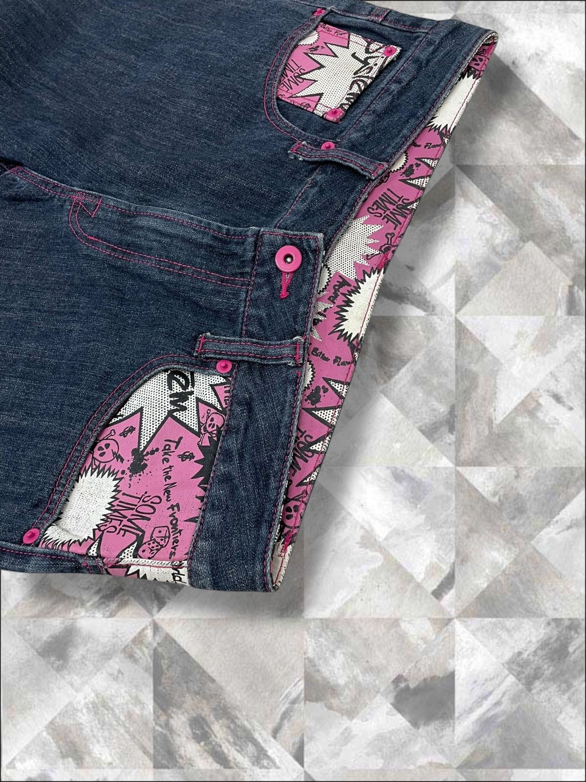 Hysteric Glamour Vintage 1990s Japan Designer Deugro Art Fancy Short Denim Size US 30 / EU 46 - 6 Thumbnail