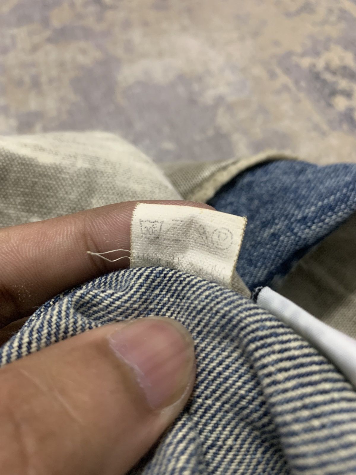 If Six Was Nine VINTAGE TOUGH JEANSMITH PATCHWORK DISTRESSED DENIM Size US 31 - 18 Thumbnail