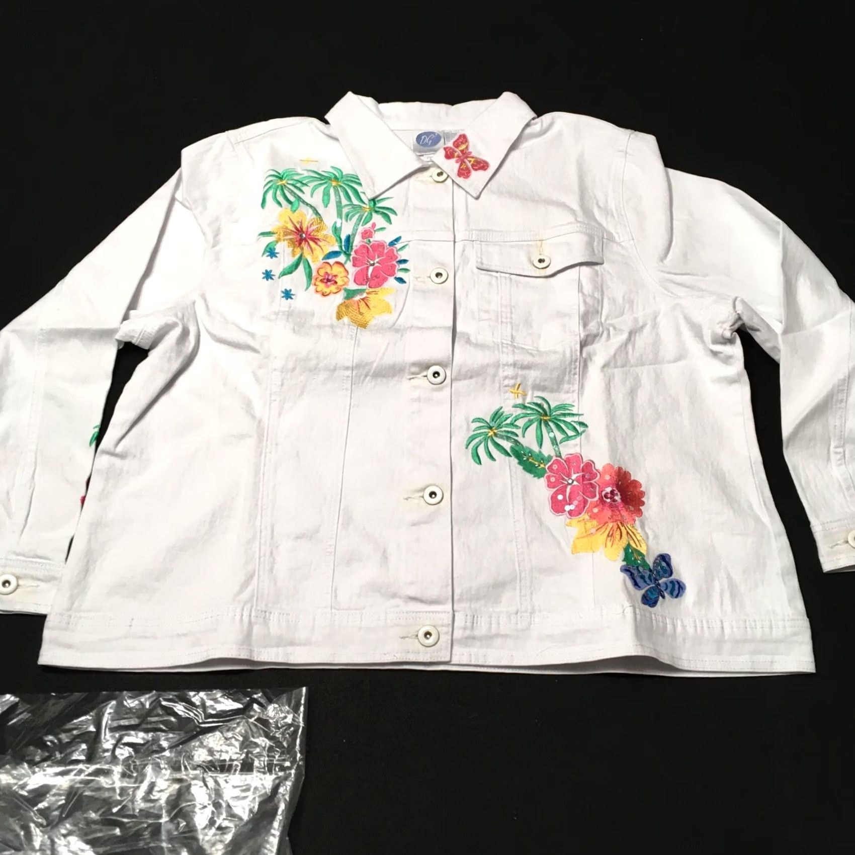 Vintage Diane Gilman DG2 Floral Printed Lightweight Bomber Jacket White 2X Women Jacket Bomber Lightweight Floral White 2X Womens Size XXL / US 16-18 / IT 52-54 - 2 Thumbnail