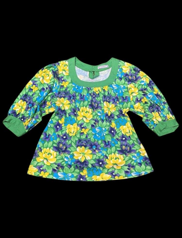 Designer × Yves Saint Laurent RARE ~ YVES SAINT LAURENT SUN FLOWER BLOUSE Size M / US 6-8 / IT 42-44 - 1 Thumbnail