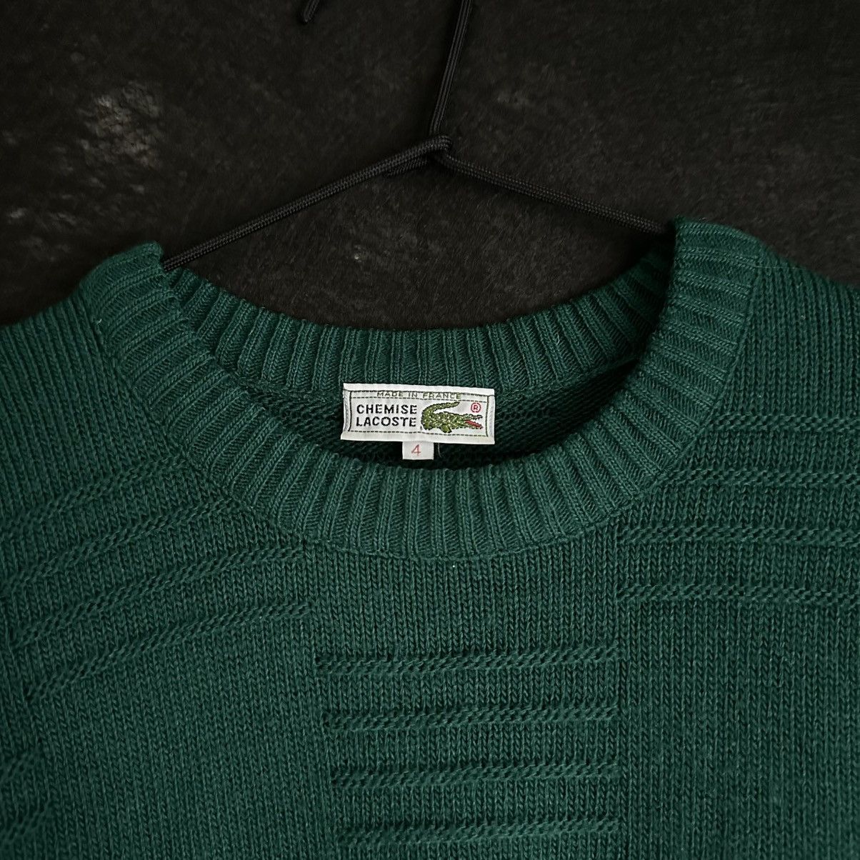 Lacoste Vintage OG 90s Lacoste France Dark Green Oversize Sweater Size US L / EU 52-54 / 3 - 3 Thumbnail