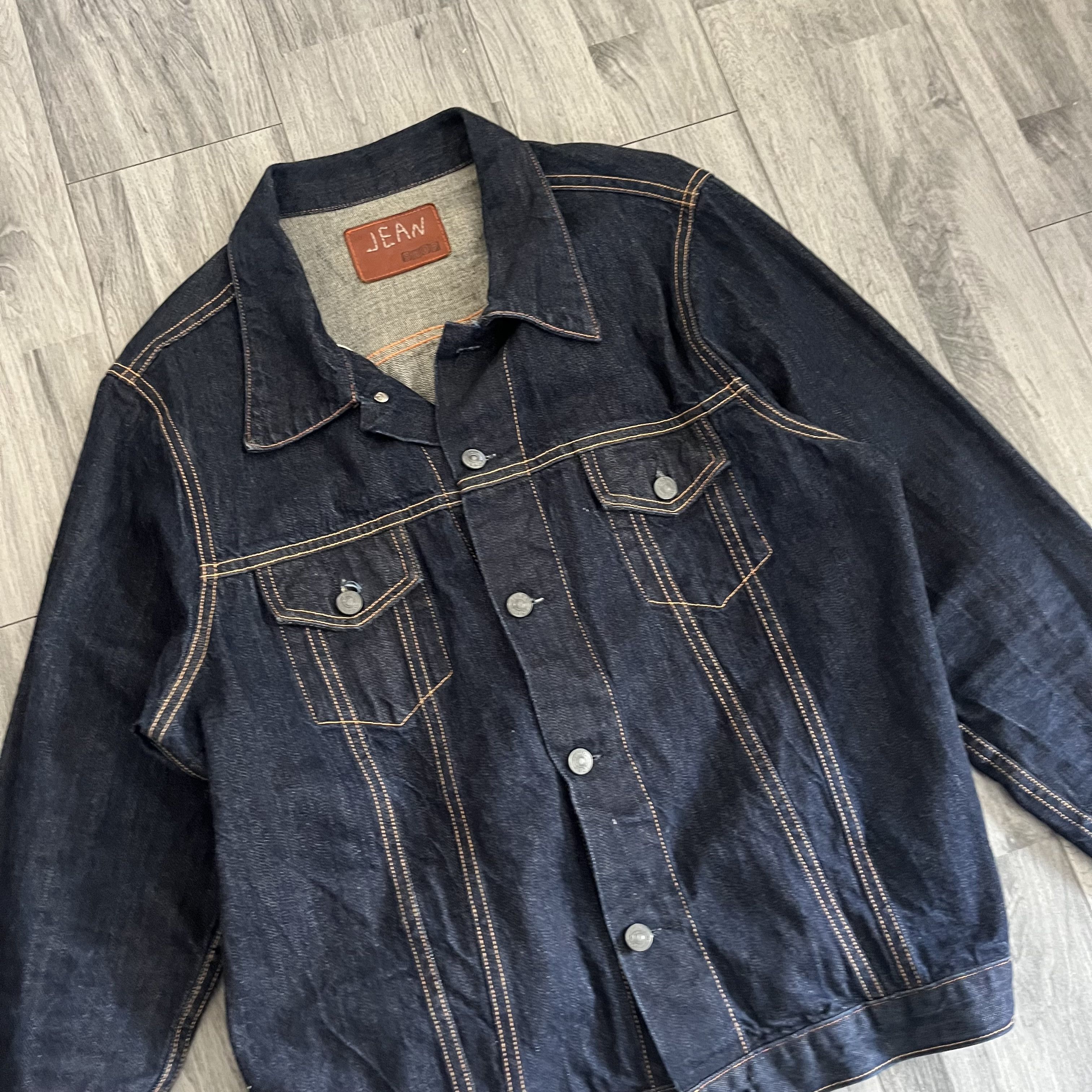 Jean Shop JEAN SHOP - RAW DENIM SELVEDGE TYPE III JACKET MADE IN USA Size US XL / EU 56 / 4 - 3 Thumbnail