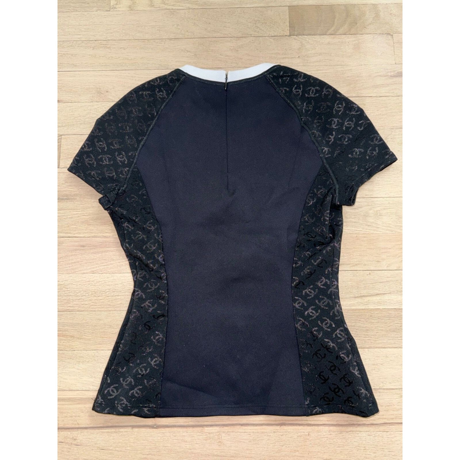 Chanel Chanel 24C Black White Neoprene Jersey Top T Shirt 38 Size XS / US 0-2 / IT 36-38 - 15 Thumbnail