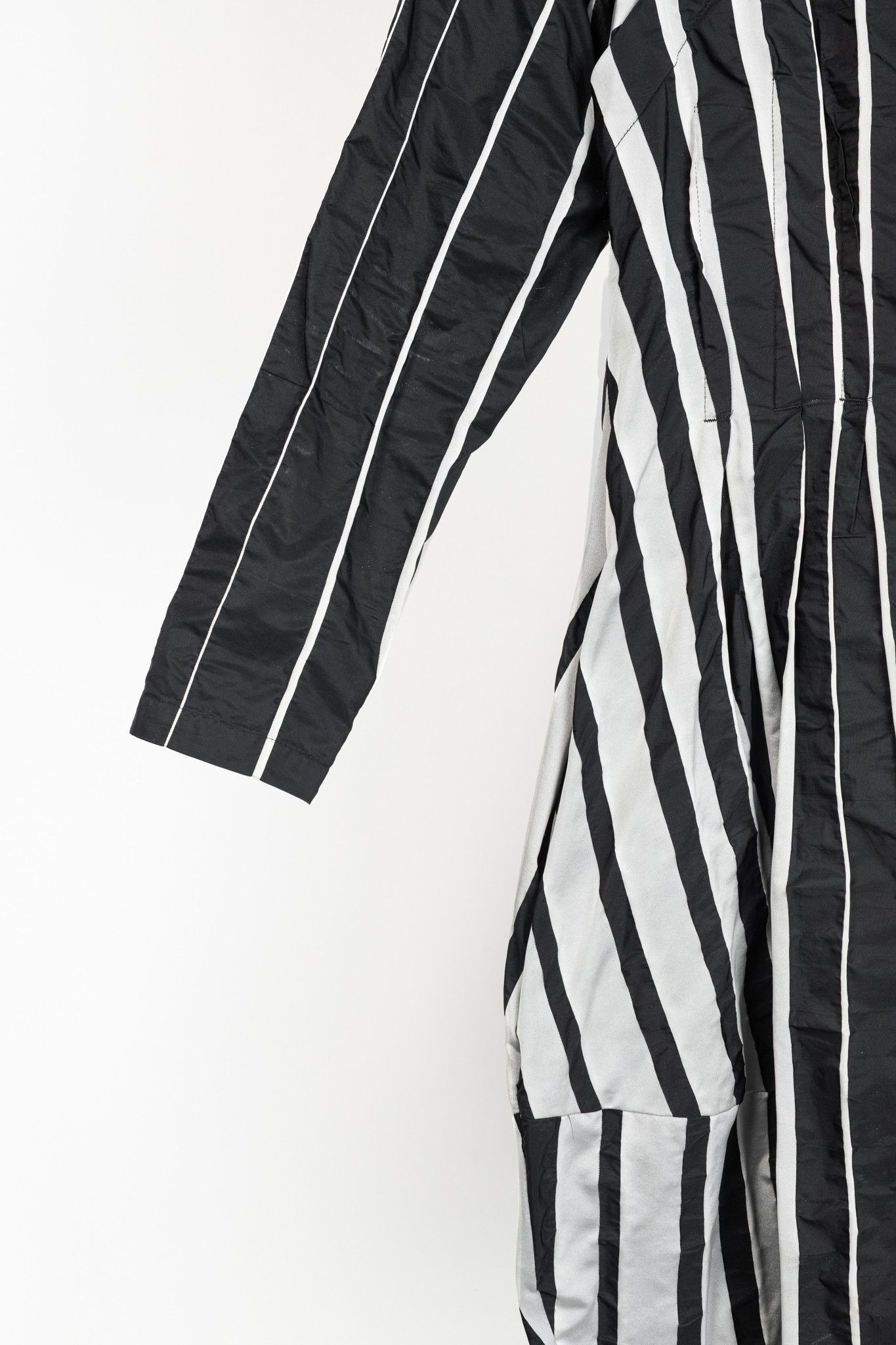Other Trine Kryger Simonsen Black & Grey Striped-Taffeta Coat Size S / US 4 / IT 40 - 6 Thumbnail