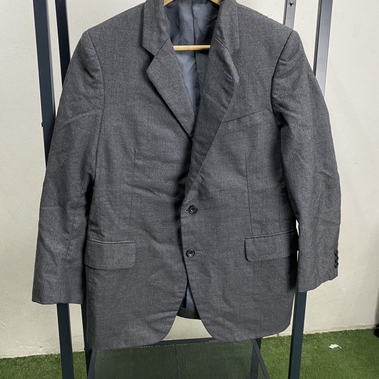 Burberry Burberrys Vintage Charcoal Gray 2-ButtonTailoredBlazerJacket Size US M / EU 48-50 / 2 - 5 Thumbnail