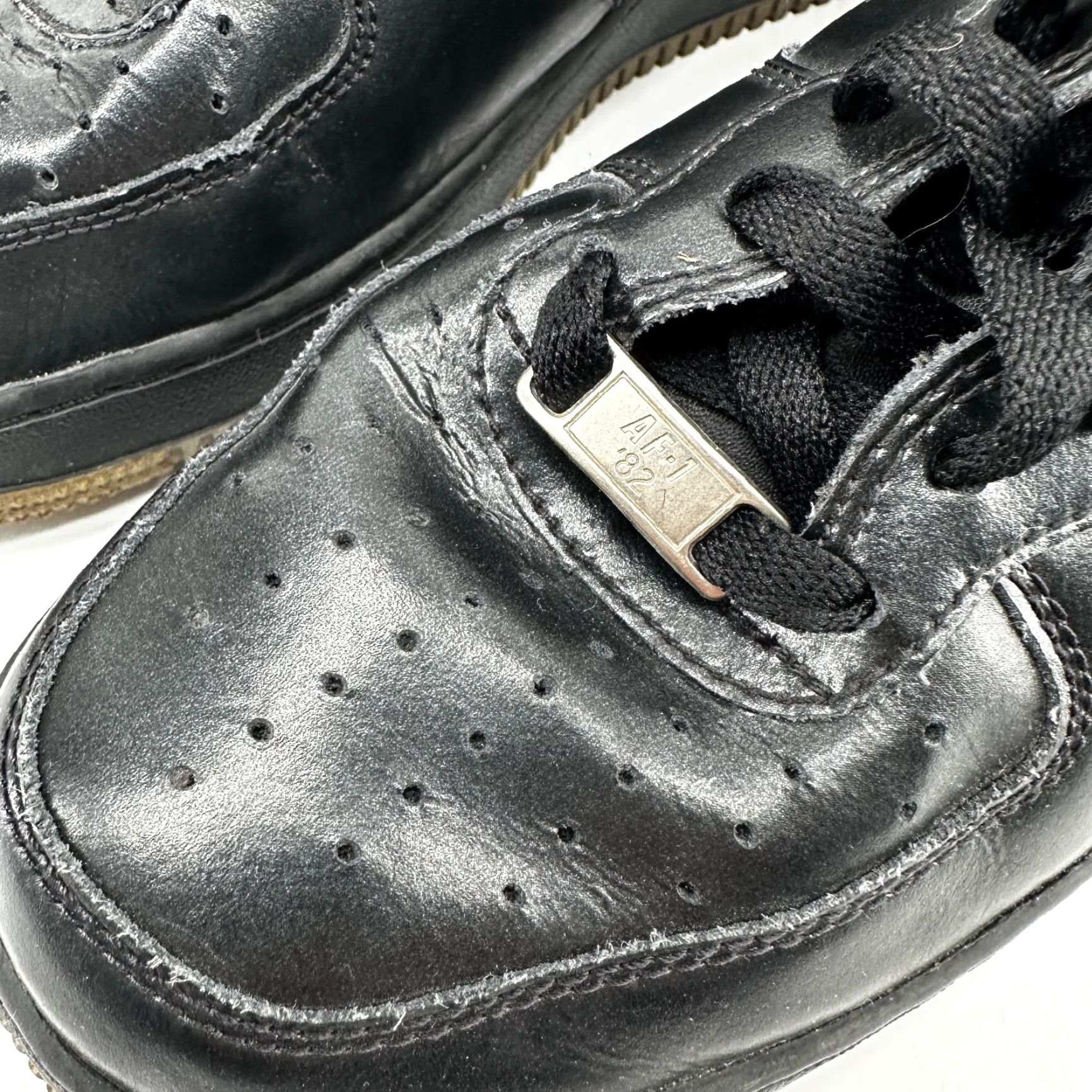 Nike Nike Air Force 1 Sneaker Athletic Black Women's 10 Lace Up High Top - Leather Rubber Comfort Classic 334031-003 Size L / US 10 / IT 46 - 6 Thumbnail