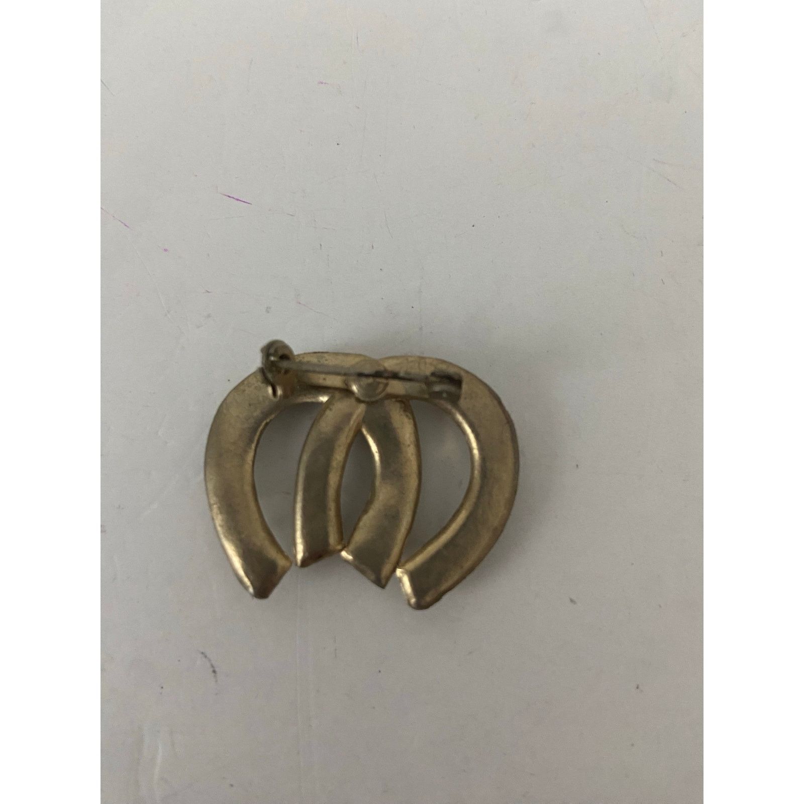 Handmade Vintage 50s double horseshoe brooch Size ONE SIZE - 2 Thumbnail