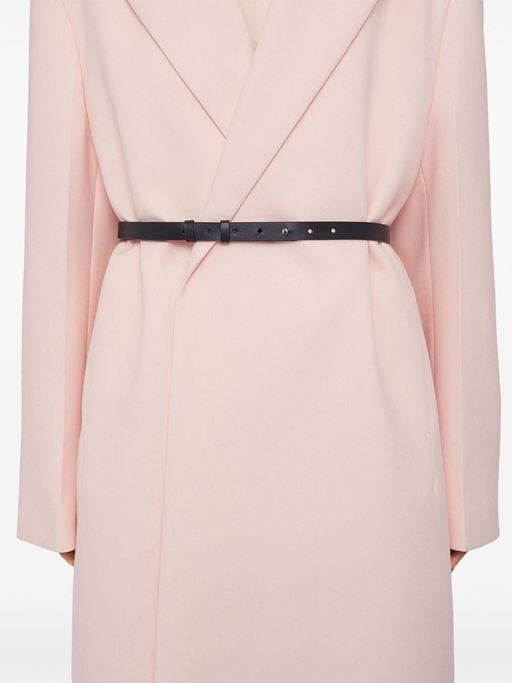Jil Sander o1mt1gz0625 Belted Peak-Lapel Coat in Light Pink Size M / US 6-8 / IT 42-44 - 6 Thumbnail