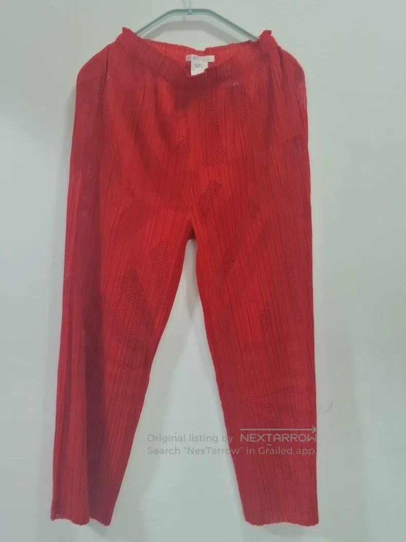 Issey Miyake Issey Miyake size:3 Orange Red Cutout Pattern Pants Size 22" - 1 Thumbnail