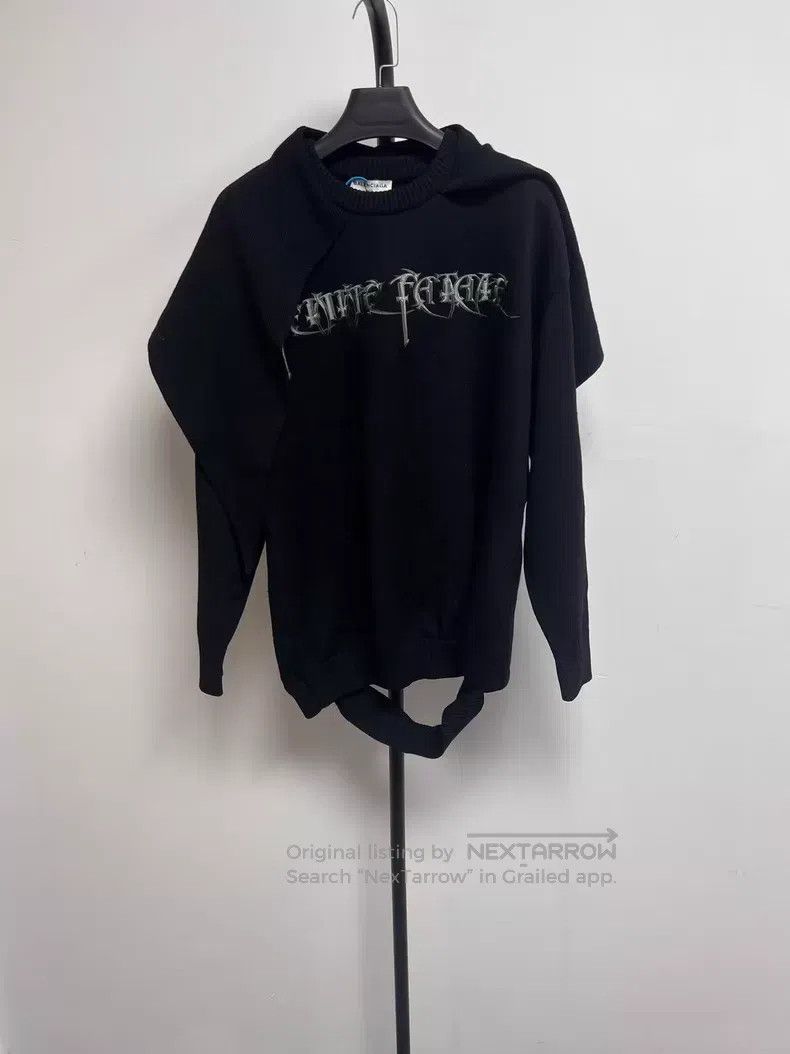 Balenciaga Balenciaga Logo Alphabet Embroidered Hooded Long Sleeve Sw Size XS / US 0-2 / IT 36-38 - 1 Thumbnail