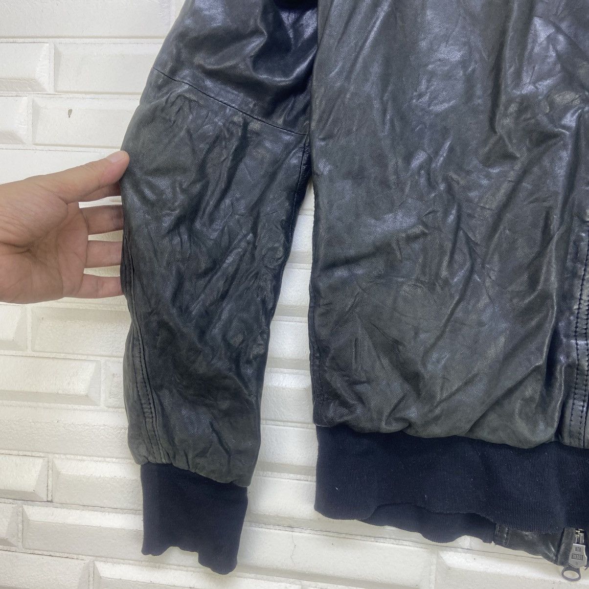 Ships Jet Blue Japanese Brand Ships Jet Blue Sheepskin Leather Jacket Size US XS / EU 42 / 0 - 12 Thumbnail
