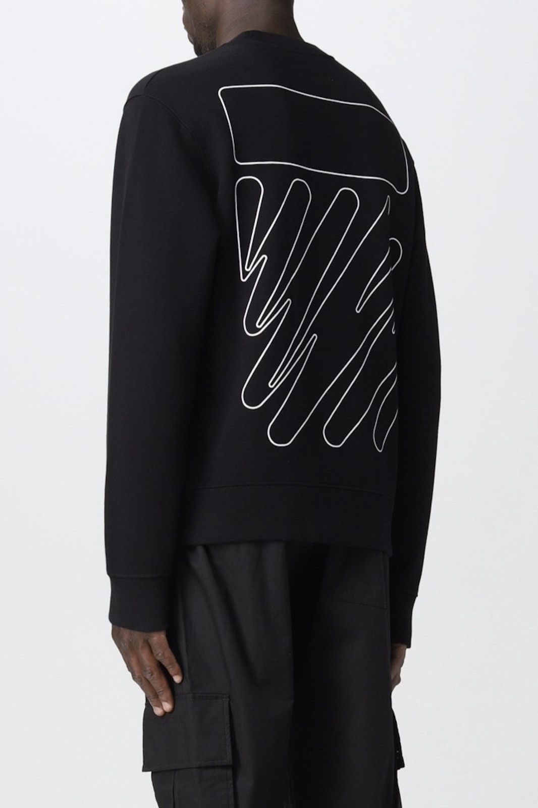 Image of Off White “Wave” Diag-Stripe Sweatshirt in Black, Men's (Size 2XL)