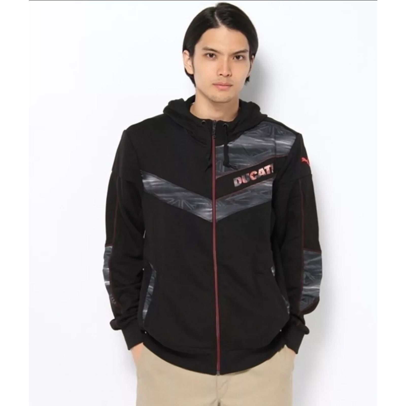 PUMA x DUCATI Full Zip Hoodie Motorcycle Jacket Sweatshirt L