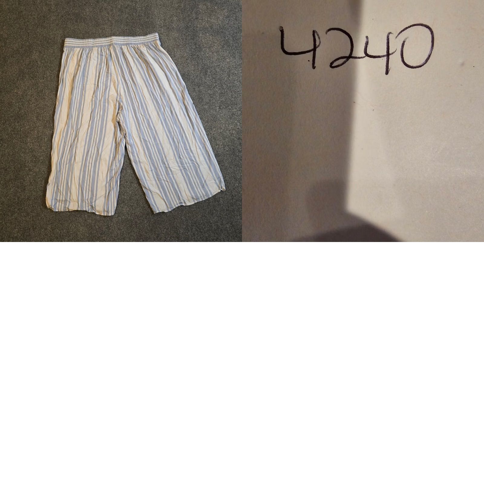 Torrid Torrid Pants Womens 2X Blue White Striped Wide Leg Pull On Capri Cropped Casual Beachy Size 40" / US 18 - 8 Thumbnail