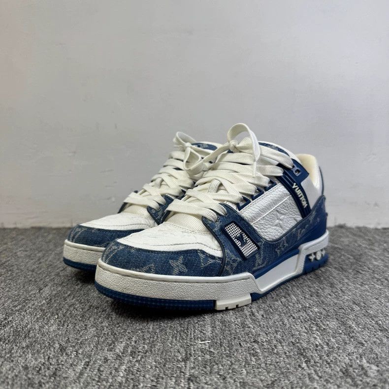 Louis Vuitton Louis Vuitton Blue Denim Trainer Sneakers Size US 6 / EU 39 - 1 Thumbnail