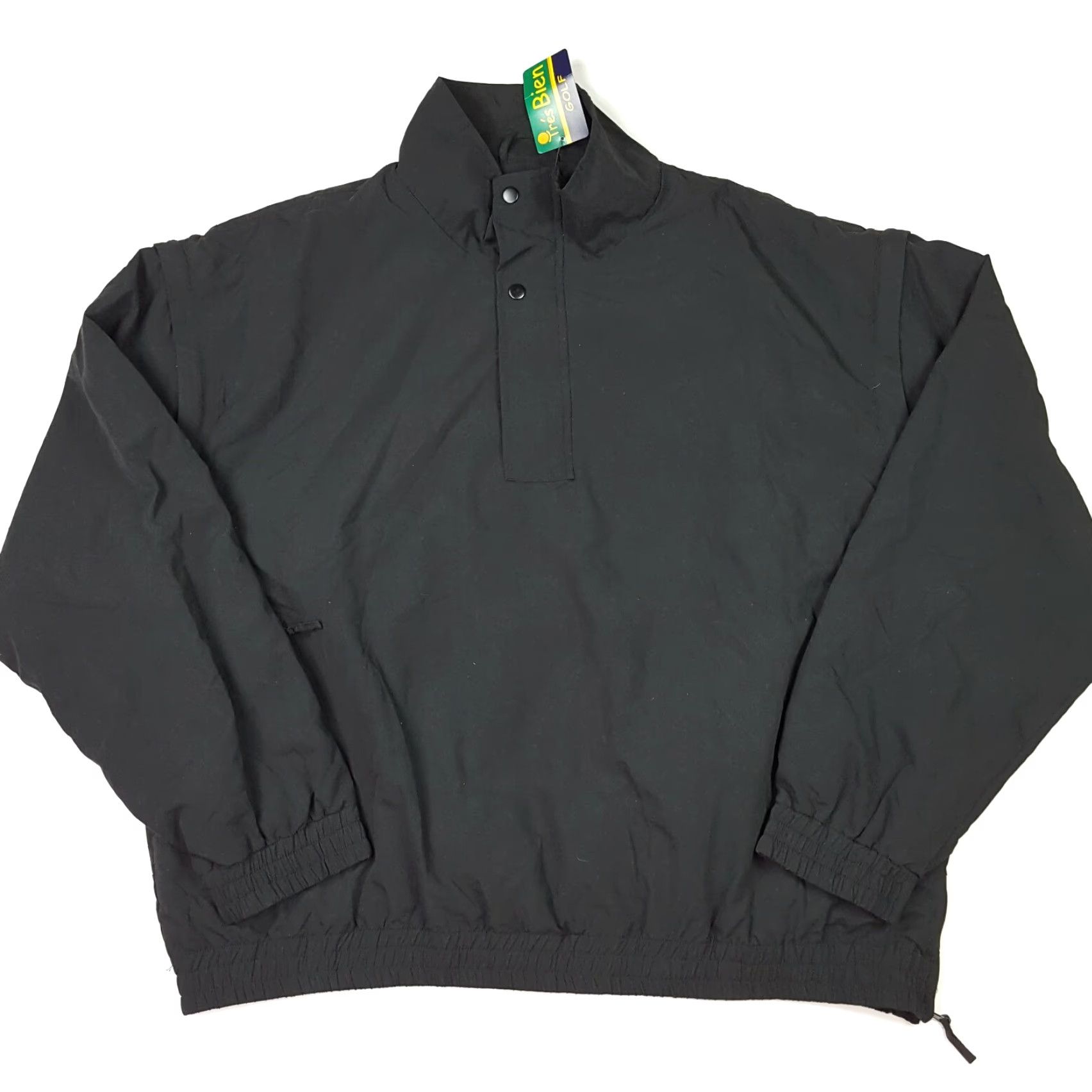 Tres Bien VINTAGE Tres Bien Convertible Men's 2XL 1/4 Zip Black Windbreaker Jacket Removable Sleeves | All Seasons | Embroidered Size US XXL / EU 58 / 5 - 2 Thumbnail