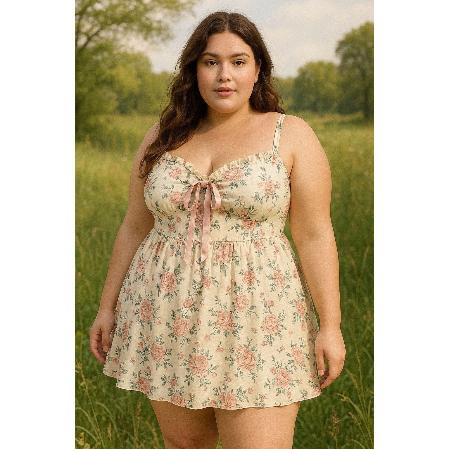 Shein Cottagecore Y2K Floral Babydoll Mini Dress Shein Curve 3XL Size 3XL / US 20-22 - 1 Thumbnail