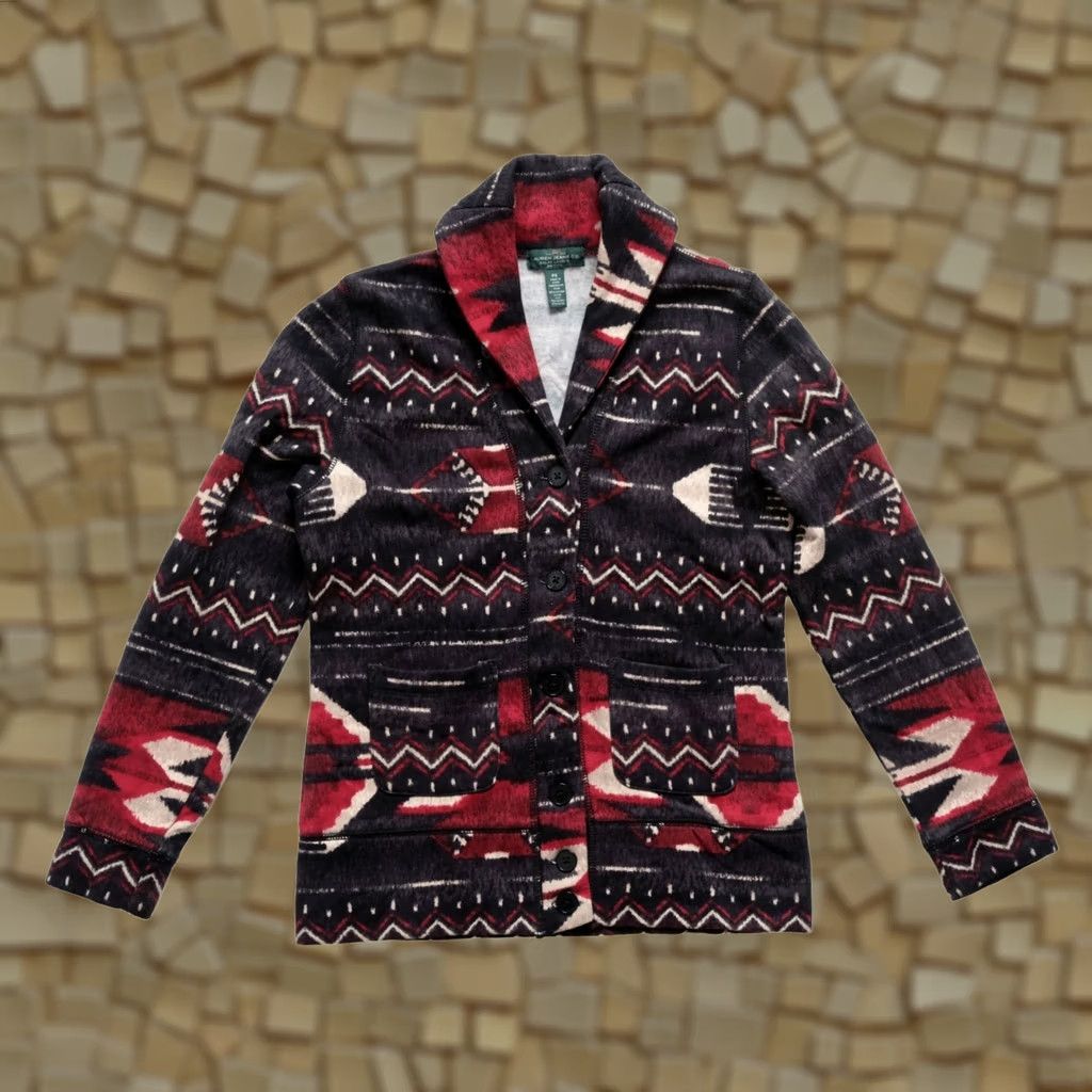 Ralph Lauren VINTAGE Lauren Ralph Lauren Aztec Cardigan Sweater PS Women Size S / US 4 / IT 40 - 1 Thumbnail
