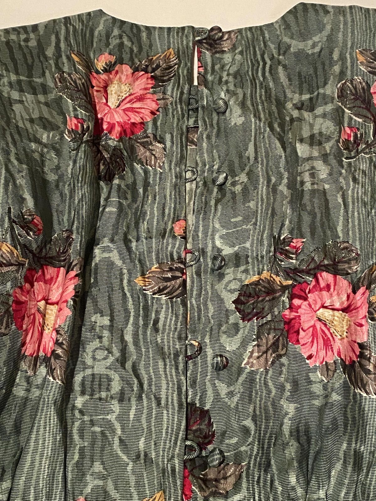 The Unbranded Brand Vintage 80s Womens LS Pleated Floral Silk Midi Dress (385) Size M / US 6-8 / IT 42-44 - 10 Thumbnail