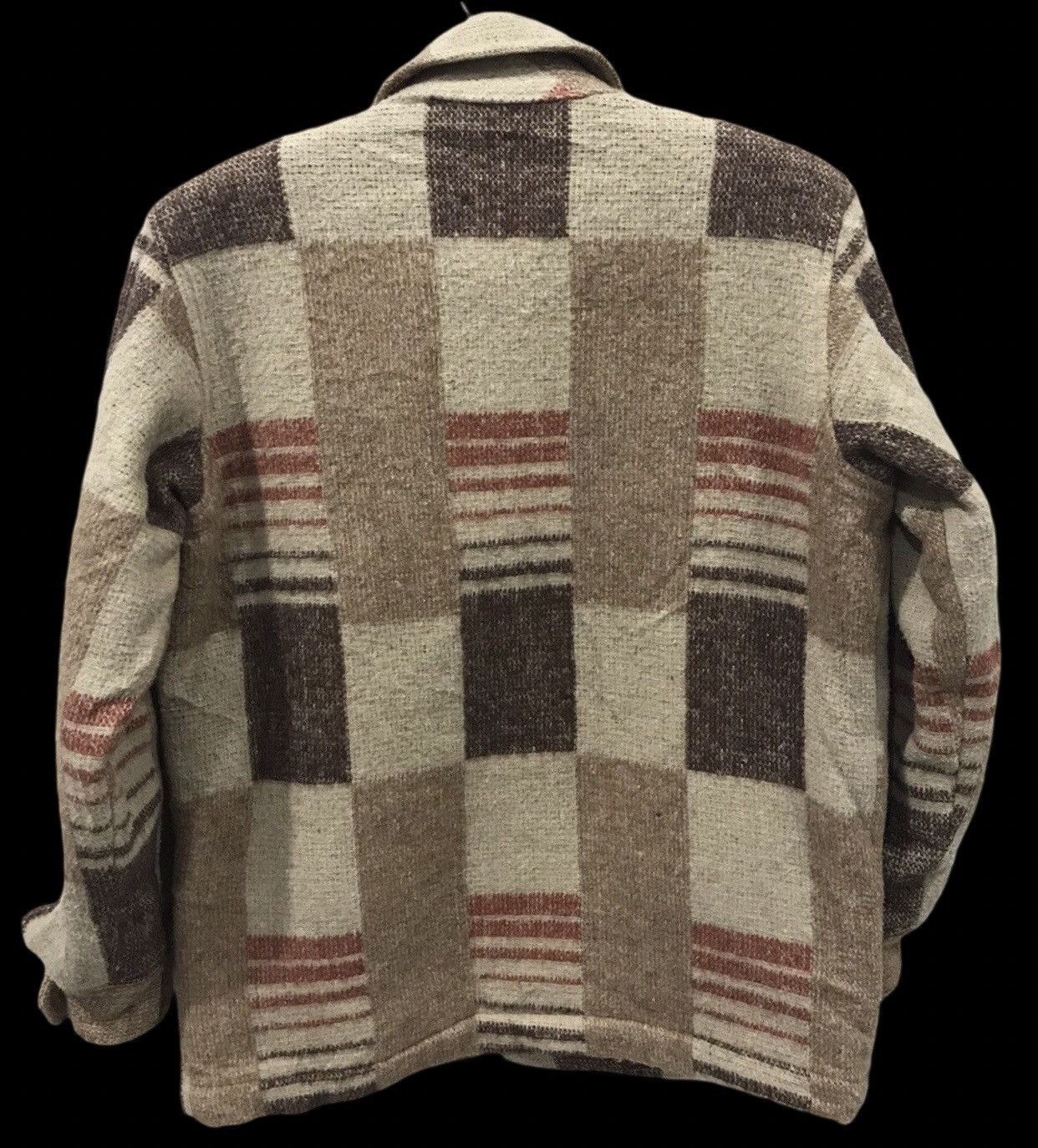 Japanese Brand Vintage Artisanal Motive Geometric Plaid Sturdy Linen Jacket Size US M / EU 48-50 / 2 - 2 Thumbnail