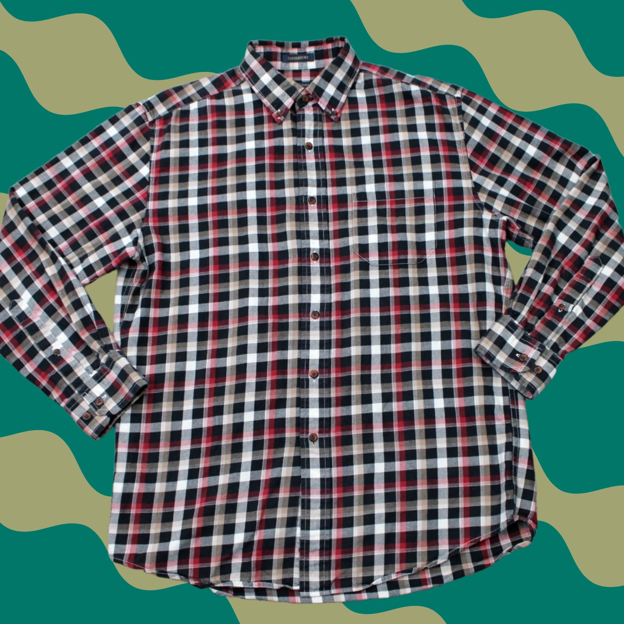 Pendleton Pendleton Shirt Mens Medium Red/Black Plaid Button-Down Wool/Cotton Long Sleeve Button-Up Size US M / EU 48-50 / 2 - 1 Thumbnail