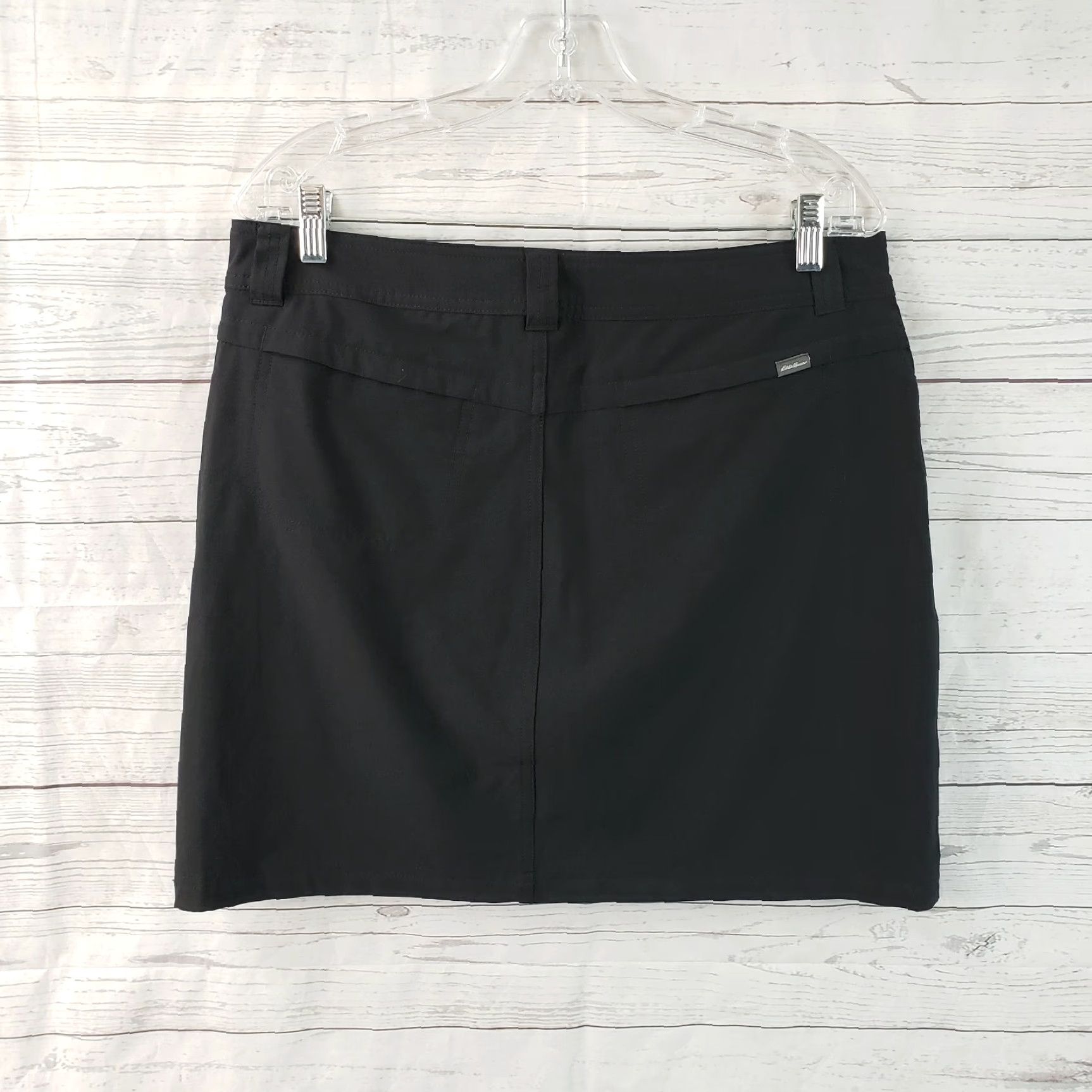 Eddie Bauer Eddie Bauer Womens Skort Sz 10 Solid Black Pockets Polyester Blend Skort Athletic Activewear Short Womens 10 Black Size ONE SIZE - 2 Thumbnail