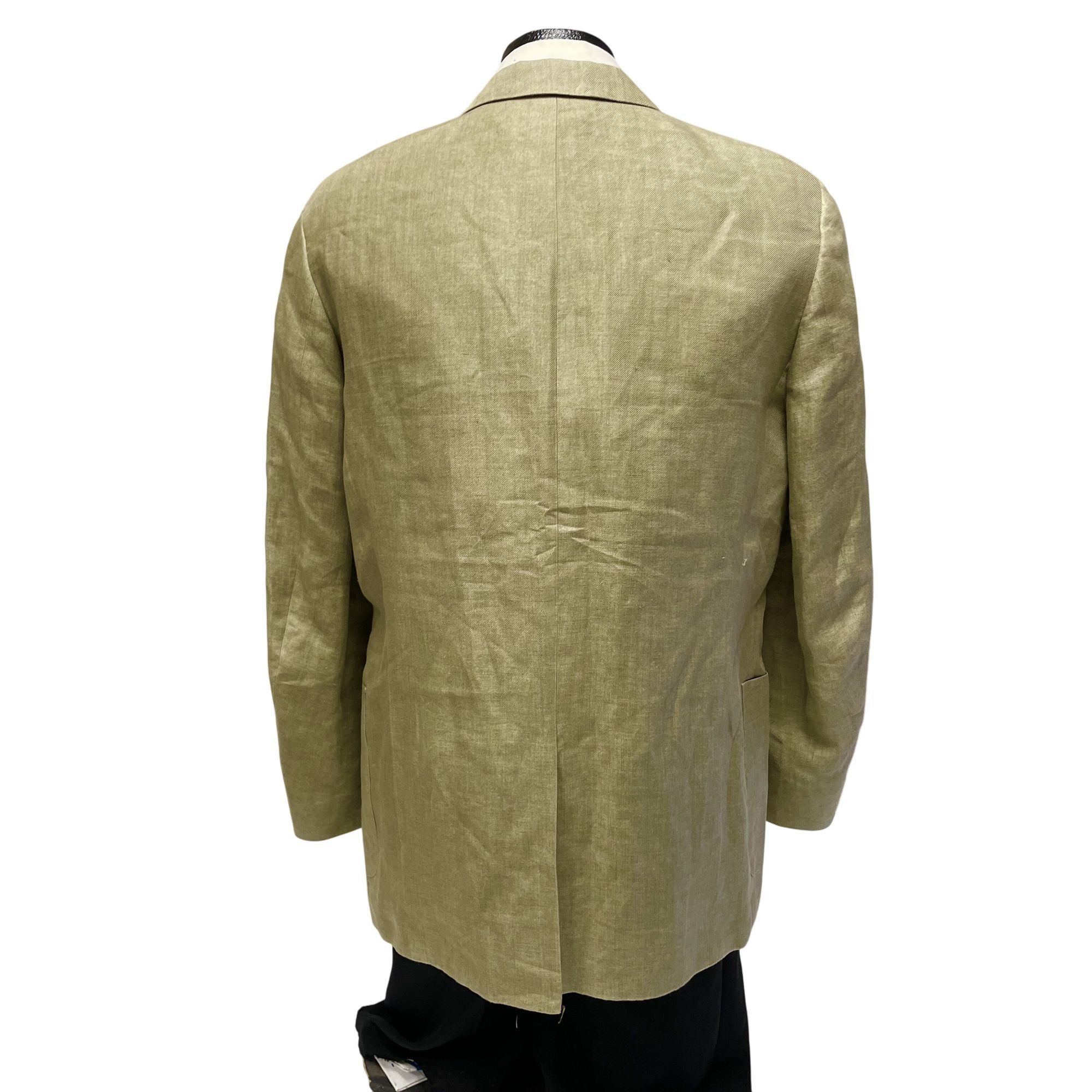 Nordstrom Vtg Nordstrom Natural Style Light Green LINEN Sport Coat Size 42L - 4 Thumbnail