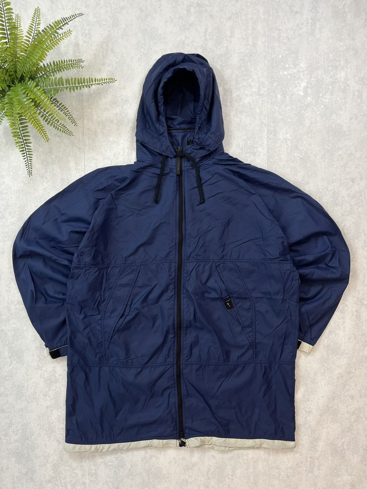 Nike × Vintage 90s Nike Double Swoosh Vintage Y2K Oversized Hooded Jacket Size US XL / EU 56 / 4 - 1 Thumbnail