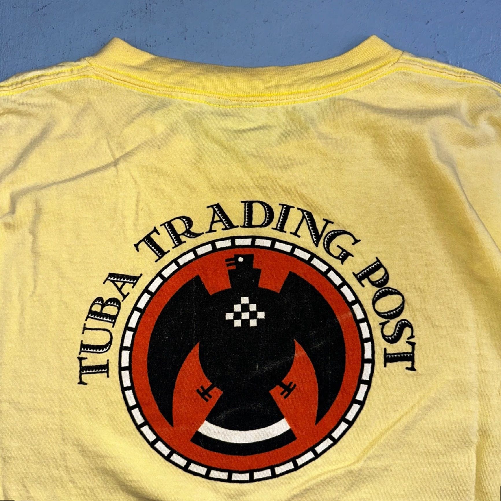 Vintage VINTAGE Oneita T-Shirt Shirt XL Yellow Men Crew Neck Short Sleeve Graphic Print 70s 80s 90s Band Orchestra Tuba Trading Post Rare Size US XL / EU 56 / 4 - 3 Thumbnail