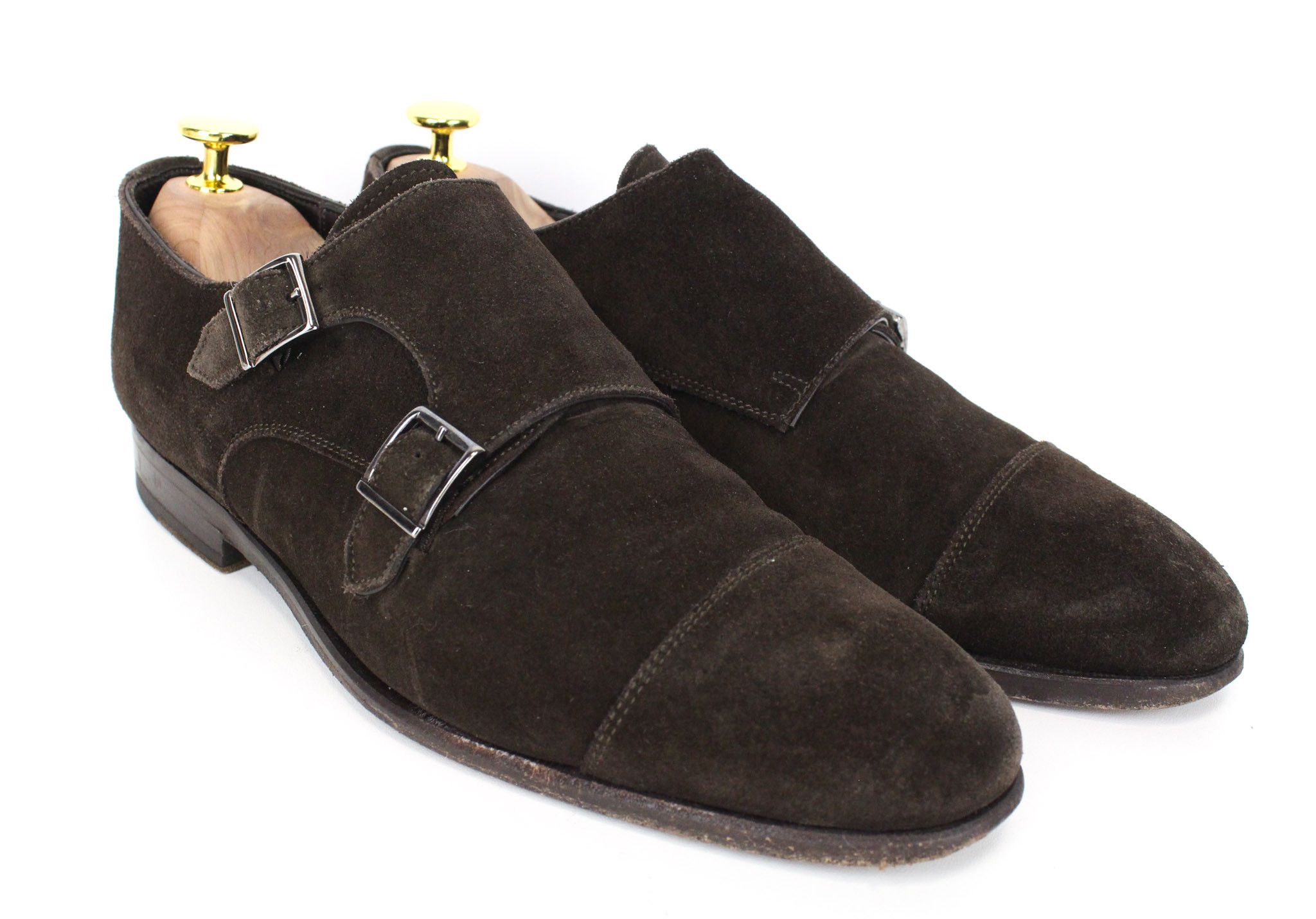 Suitsupply EU39.5 Brown Suede Leather Buckled Shoes 73724 Size US 6.5 / EU 39-40 - 1 Thumbnail