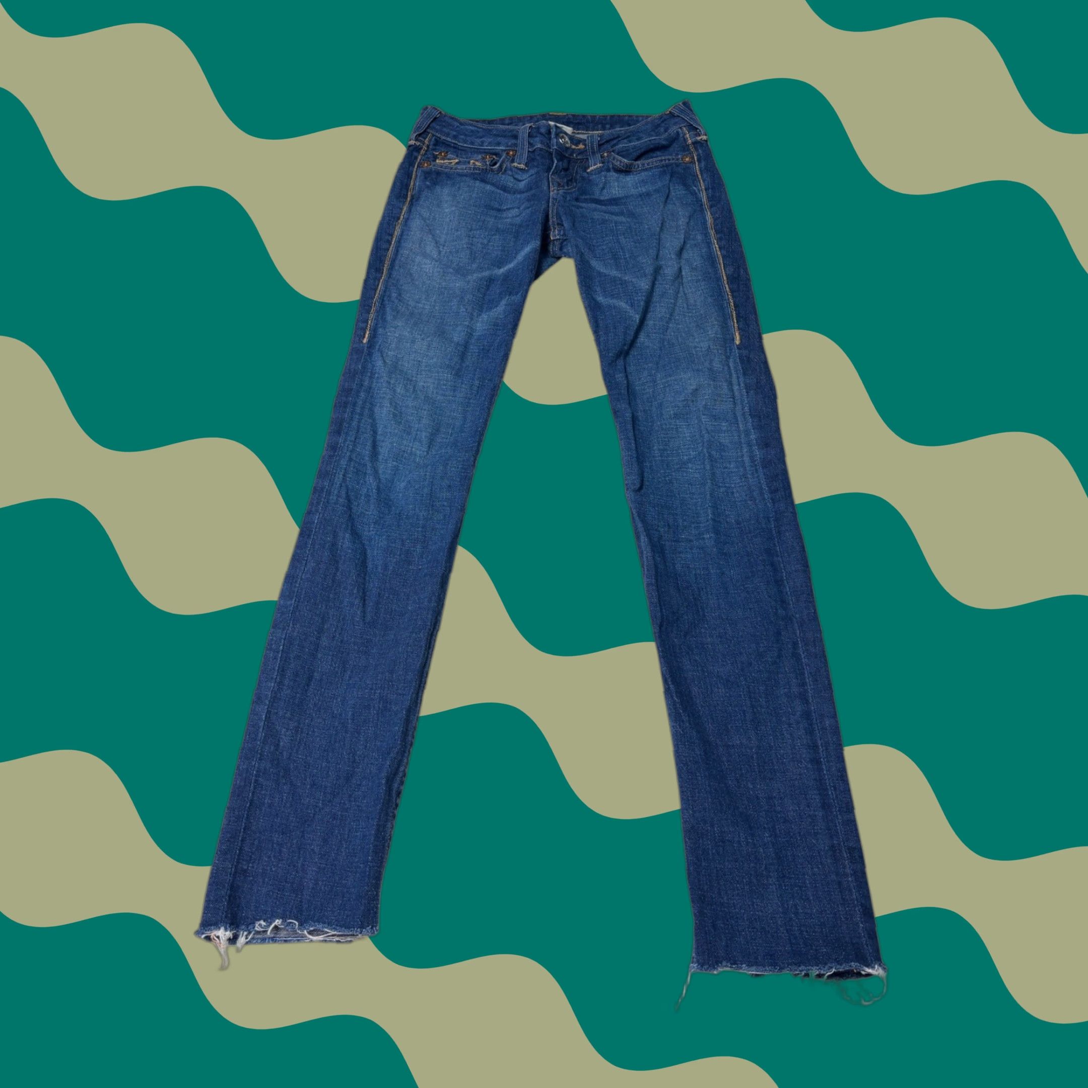 True Religion VINTAGE True Religion Stella Skinny Jeans Womens 26X29 Blue Medium Wash USA Embroidered Pockets Stretch Y2K Women 26 29in Size 26" / US 2 / IT 38 - 1 Thumbnail