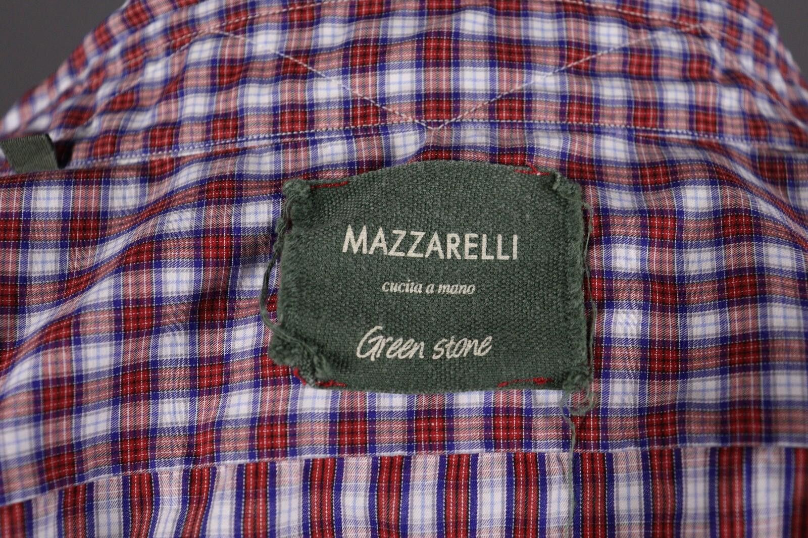 Mazzarelli Mazzarelli Green Stone Check Button Down Shirt Size 42 / 16 Size US M / EU 48-50 / 2 - 10 Thumbnail