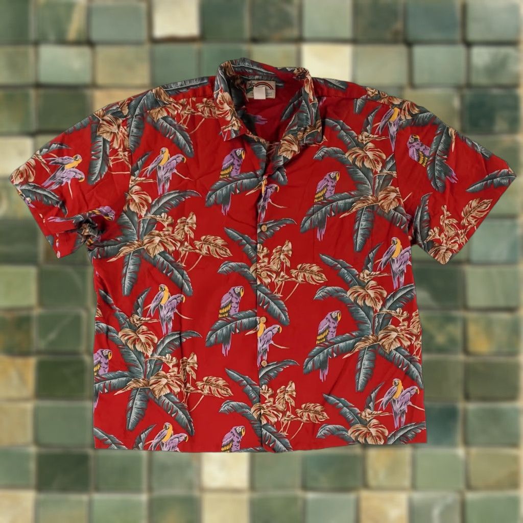 Paradise Found VINTAGE Paradise Found Shirt 4XL Mens Red Hawaiian Parrots 80s Magnum PI C Size US XXL / EU 58 / 5 - 1 Thumbnail