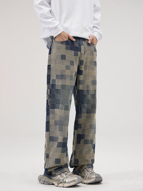Japanese Brand Men's American high street mosaic jeans Size US 32 / EU 48 - 2 Thumbnail