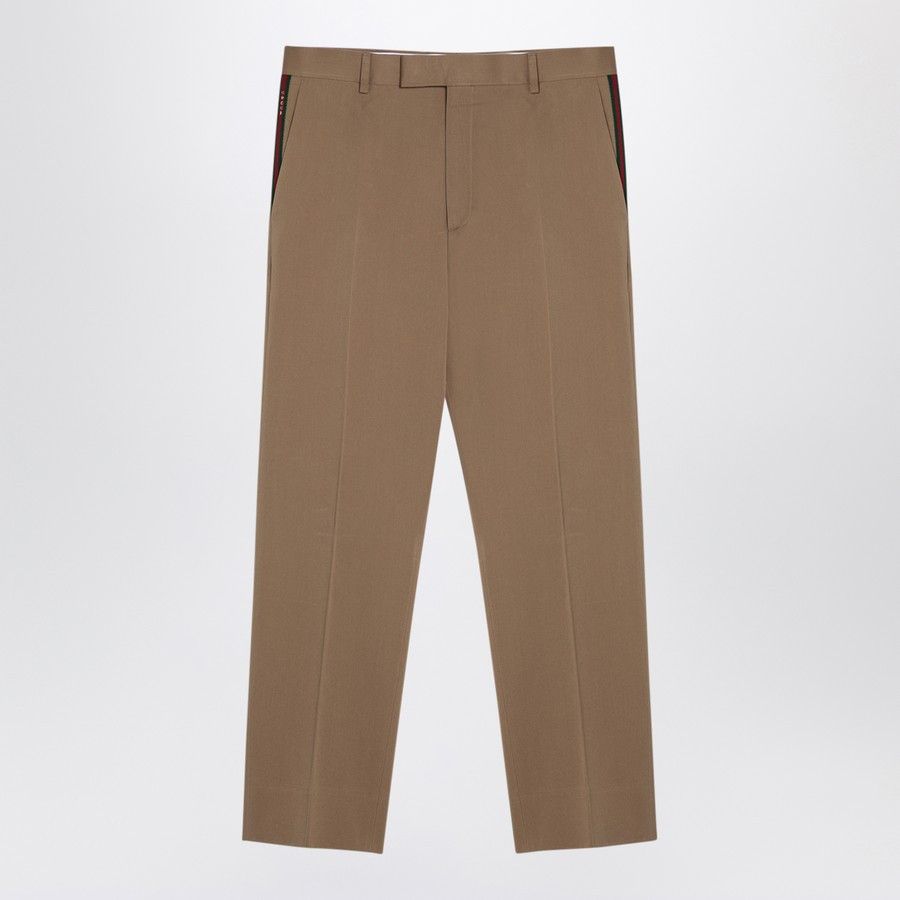Gucci o1d2blof0525 Cotton Trousers in Beige Size US 34 / EU 50 - 1 Thumbnail