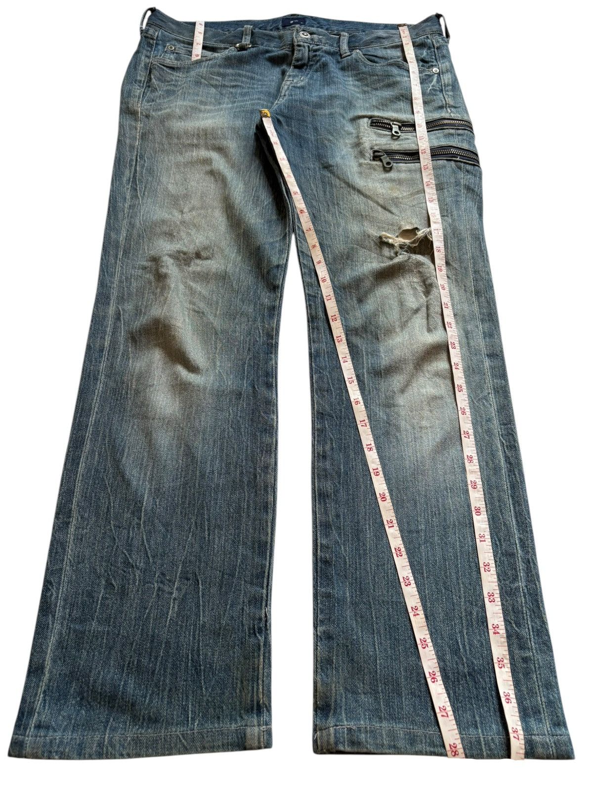 Japanese Brand Vintage Japanese Brand Tactical Mud Wash Ripped Jeans Size US 33 - 13 Thumbnail